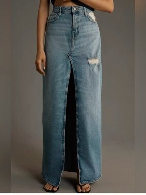 NWT GOOD AMERICAN
Good Ease Front Slit Denim Jean Maxi Skirt 8/29